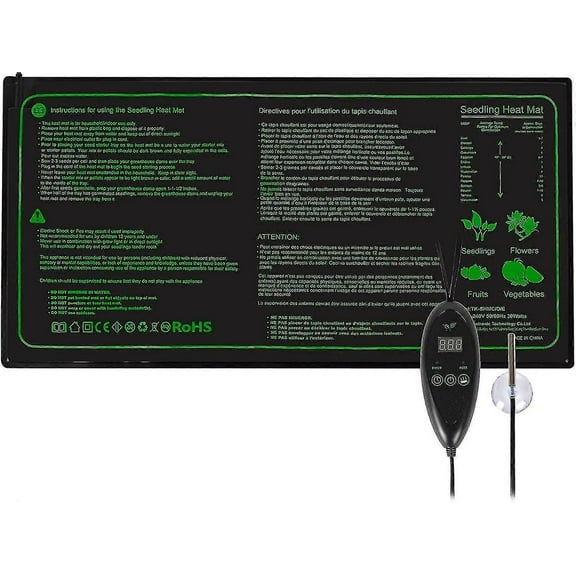 Kryc Adjustable Heat Mat With Thermostat Controller Waterproof Hydroponic Greenhouse Heaters For Accelerating Seed And Reptile Germination G