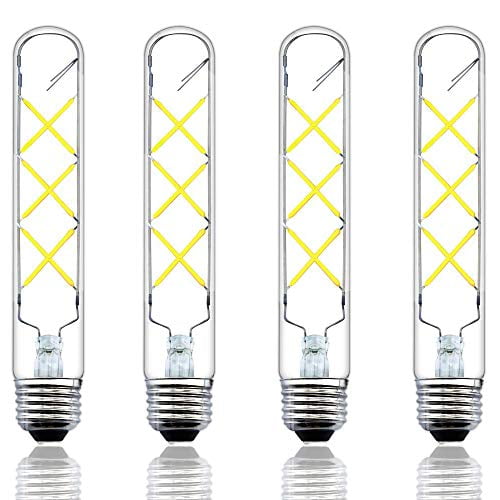 Luxvista E26 Medium Base Tubular Light Bulb 60 Watt T10 Incandescent Bulb Equivalent, 6 Watt