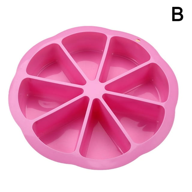 8-Triangle Round Silicone Cake Pan Tins Muffin Pizza Pastry K9 Tray Baking
