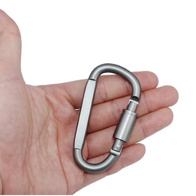 Juego de 6 mosquetones de bloqueo de aluminio con anillo en D ligero pero fuerte Banban
