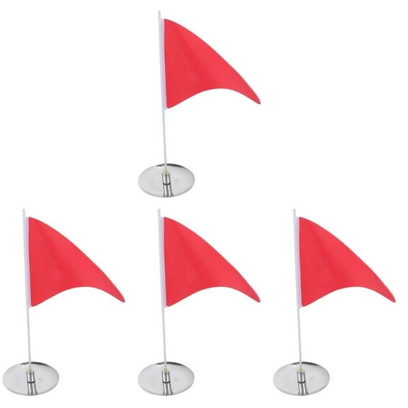 4-Pack Golf Flags with Training Hole Cups for Practice, Golf Accessories for Driving Range and Course Use