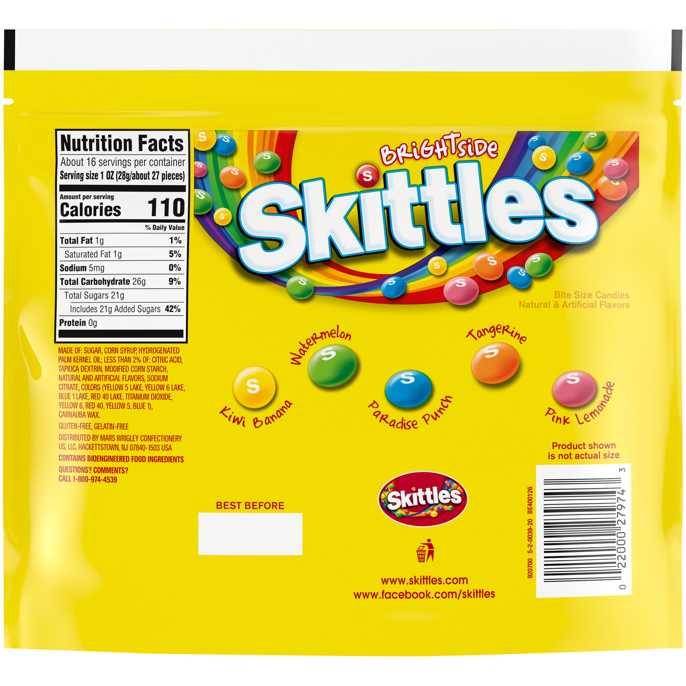 SKITTLES Brightside Sharing Size Candy, 15.6-Ounce Bag