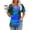 Blue, variant on Ayolanni Short Sleeve Blouses for Women Casual Scoop Neck Tropical Print Pleated Blouse Beach Fitted Shirts Women's Tops, Tees & Blouses Blue L