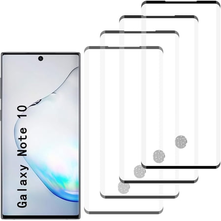 [4 Pack] Tempered Glass Screen Protector for Samsung Galaxy Note 10 | Tempered Glass, Scratch Resistant, Easy-Install, Bubble Free, Anti-Fingerprint