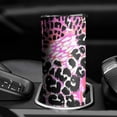thumbnail image 3 of 20oz Pink Leopard Pattern Skinny Tumblers Stainless Steel Tumbler with Lid and Straw,Vacuum Insulated Double Wall Travel Tumbler Cups with Cleaning Brush for Coffee,Tea, 3 of 6