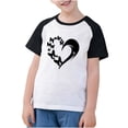 thumbnail image 3 of Feancey T-Shirts d'Été pour Garçons Filles à Imprimé Cœur Manches Courtes Hauts Confortables Amples T-Shirts pour Enfants Décontractés Col Rond T-Shirts Graphiques Liquidation de Printemps 2025 Noir 4 Ans, 3 of 10