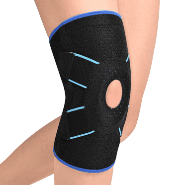 Adjustable Knee Support with Side Stabilizers for Meniscus Tear Knee Pain Relief, Breathable, Black – M