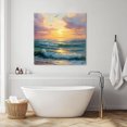 thumbnail image 2 of Wall Art Prints, Summer Ocean Waves Framed Canvas Prints for Bedroom Living Room Bathroom Office, Watercolor Cloud Sunset Seagull Gallery Wrap Wall Art Poster for Gifts Home Decor 28"x28", 2 of 9