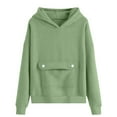 thumbnail image 2 of Kiijoy Teen Girls Hoodie Solid Long Sleeve Hooded Sweatshirt with Pocket, Sizes 14-15, 2 of 4