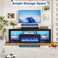 thumbnail image 3 of ChVans 71" Fireplace TV Stand for up to 80 inch TVs, Entertainment Center with 36" Electric Fireplace with LED Light, Adjustable Glass Shelves for Living Room & Bedroom, 3 of 10