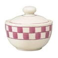 thumbnail image 3 of Sugar Bowl Red/White Checkmate Stoneware Handpainted | Renovator's Supply, 3 of 3