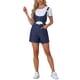 thumbnail image 1 of Mono de mezclilla INSPIRE CHIC para mujer, conjunto de 2 piezas sin mangas desmontable, monos cortos de jeans azules talla S, 1 of 6
