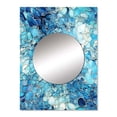 thumbnail image 2 of Designart "Turquoise Mosaic in Ocean Blue I" Botanical Mirror Wall Decor - Tropical Blue Floral Large Mirror Wall Decor For Bedroom - 32" x 24" Inch, 2 of 5