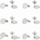thumbnail image 1 of 12 piezas de 6 estilos de aretes de acero inoxidable, aretes planos y redondos con textura de disco, aretes con tuercas y aros en blanco., 1 of 4