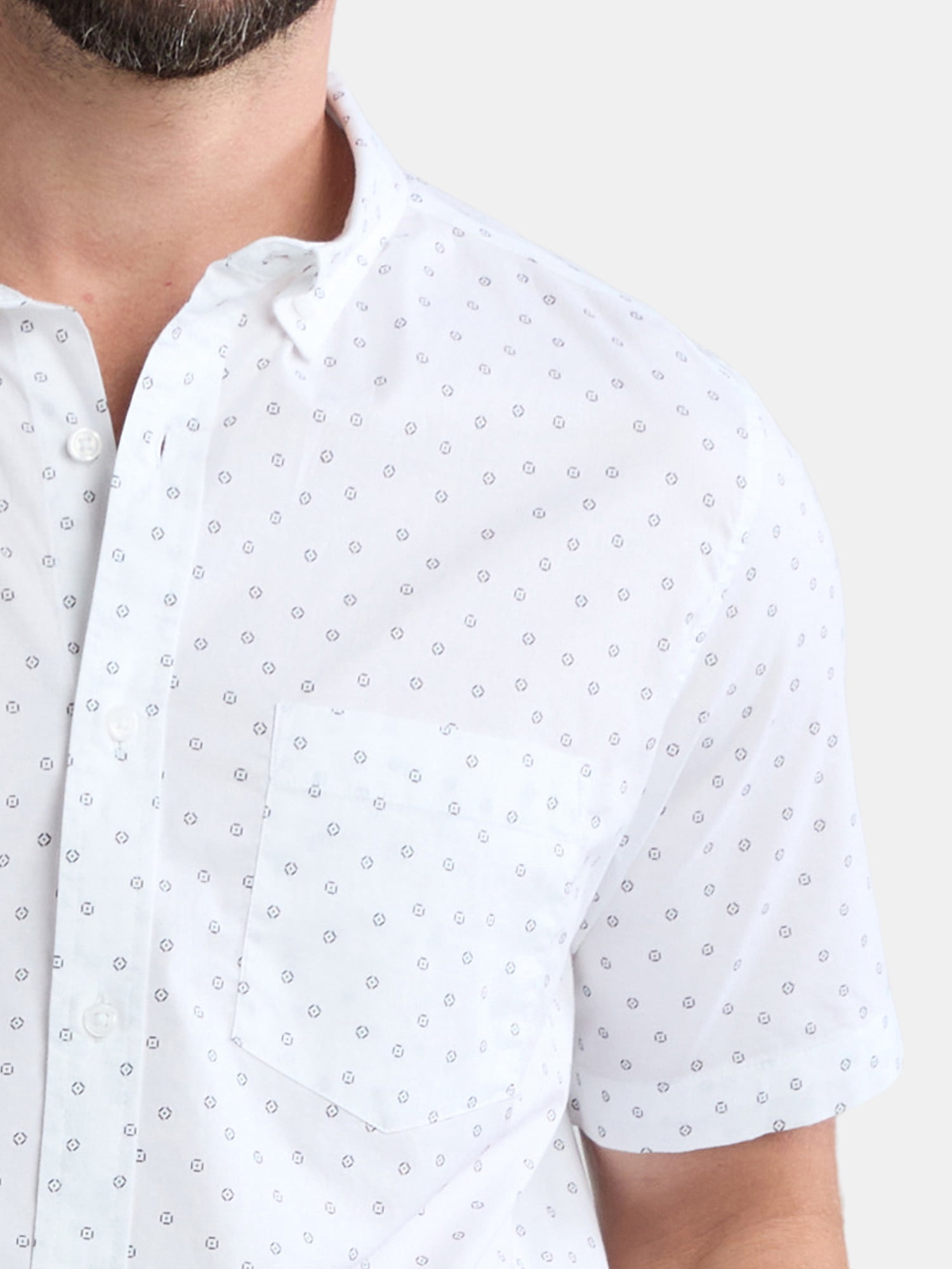 George Men's & Big Men's Classic Fit Short Sleeve Button-Up Poplin Shirt, Sizes S-3XL