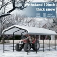 thumbnail image 6 of VENTOPYR 10' x 20' Outdoor Heavy Duty Metal Carport with Galvanized Steel Roof for Car, Boat, Truck, 6 of 9