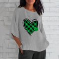 thumbnail image 3 of Aayomet St Patrick's Day Workout Tops Womens Tops Casual V Neck Short Sleeve Solid Color Basic T Shirt,Gray XXL, 3 of 4