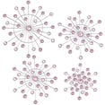 thumbnail image 2 of Pink Metal Wall Sculptures 4 Count Starburst Sunburst Decor for Living Room Bedroom Entryway, 2 of 6