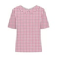 thumbnail image 5 of XuJwPNcy Summer Tops for Women Fashion V Neck Short Sleeve Shirts Casual Baggy Striped Printed Tops, 5 of 5