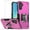 Pink, variant on TJS for Samsung Galaxy A16 5G Phone Case, with Tempered Glass Screen Protector, [Military Grade] Heavy Duty Magnetic Support Ring Kickstand Cover for Galaxy A16 5G (Black)