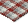 thumbnail image 3 of HomeRoots 601430 8 ft. Red, Gray & Beige Round Plaid Washable Indoor & Outdoor Area Rug, 3 of 5