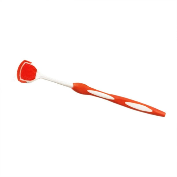 Cepillo para la lengua Cepillo de limpieza para la lengua Raspador para adultos Cepillo para la lengua para un aliento más fresco (azul y naranja)