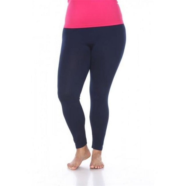 White Mark Universal PS208-02 Stretch Solid Womens Leggings, Navy - One Size