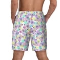 thumbnail image 3 of Sigee Butterflies on Polka Dots Print Mens Swim Trunks with Compression Liner Quick Dry Swim Stretch Beach Shorts with Pockets,S-3XL, 3 of 7