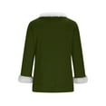 thumbnail image 4 of Christmas Fuzzy Fleece Pullover Tops, V Neck Long Sleeve Sweater Tops, Fall Trendy Blouses, 4 of 7