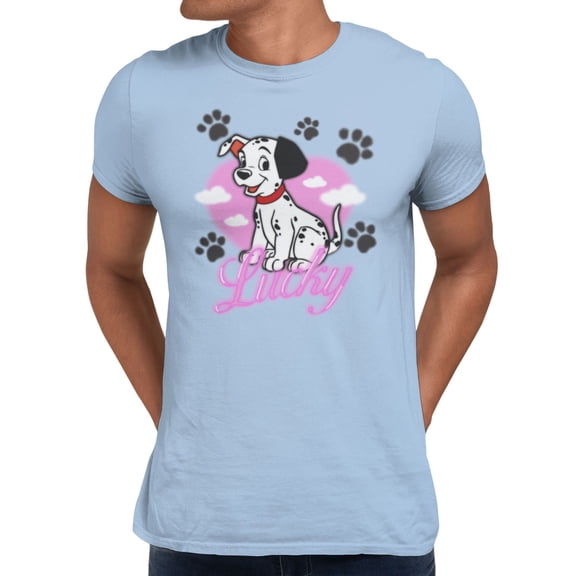 Disney 101 Dalmatians Lucky Love Spray Paint Men's T Shirt (Blue, S-XXXL)