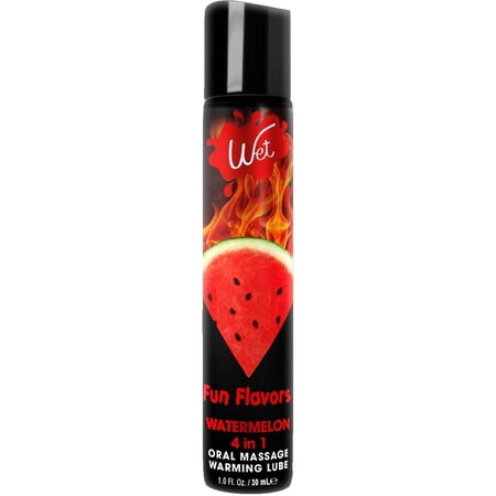Wet Fun Flavors Juicy Watermelon - 1 fl oz - Travel Size - 4 in 1 Warming Flavored Edible Sex Lube