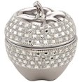 thumbnail image 2 of Dahlia Studios Victoire Silver and Crystal 8 1/2" High Ceramic Apple, 2 of 4