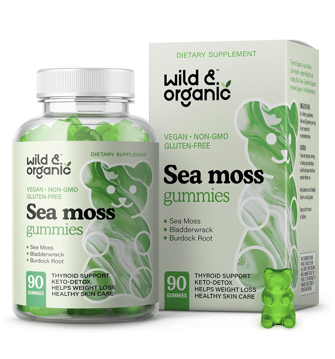 Wild & Organic Sea Moss Gummies Irish Moss, Bladderwrack, & Burdock