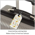 thumbnail image 3 of Square 2Pack PU Leather Yellow Birds Cruise Luggage Tag with Privacy Cover and Name ID Tag for Travel Handbags Backpacks Luggage Tags, 3 of 6