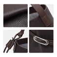 thumbnail image 4 of Genuine Leather Bucket Bag, Women's Grainy Drawstring Shoulder Crossbody Handbag Purse, 4 of 9