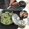 thumbnail image 4 of Yayeee Ashtray with Lid for Cigarette Smokeless Stainless Steel Home Ash Holder, Game Day Footballs, 4 of 7