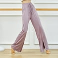 thumbnail image 6 of Maean Loose Yoga Pants for Women Cotton Elastic Waist Wide Leg Drawstring Casual Sport Running Split Pant, 6 of 7