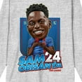 thumbnail image 2 of Ted Lasso Sam Obisanya #24 Adult Heather Gray Long Sleeve Crew Neck Tee-Large, 2 of 3