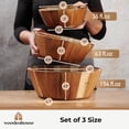 thumbnail image 4 of Juego de 3 ensaladeras de madera Woodenhouse, hecho a mano y duradero, 4 of 8