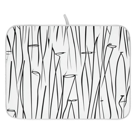 

Sketch Line Patterns Dish Drying Mat for Kitchen Quick Drying Absorbent Soft Durable 16 x 18