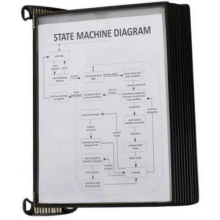 UPC: 0672644123072 | Djois by Tarifold Pro Wall Unit – 10 Black Pockets – 10 Pockets – Support Letter 8.50  x 11  Media – Wire-reinforced  Pivot  Magnetic – Metal – 1 Each