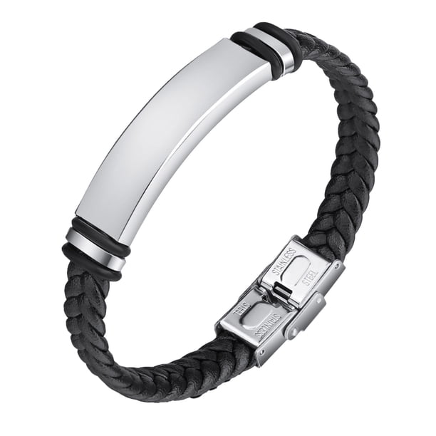 Los hombres de enlace trenzado de acero inoxidable pulsera de cadena
