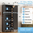 thumbnail image 4 of Kooyon 70.8" Black Metal Garage Storage Cabinet with Adjustable Shelves for Garage Workshop Basement(Required-Assembly), 4 of 9