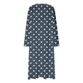 thumbnail image 4 of Fancifize Plus Size Nightgowns for Women Soft Long Sleeve Loose Nightshirt Comfy Crew Neck Polka Dot Lightweight Loungewear Pajamas, 4 of 5