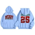 thumbnail image 2 of Christmas Sweatshirts Cozy Oversized Pullover Tops Soft Hoody Casual Holiday Long Sleeve Top with Front Pocket for Winter Christmas Hoodie Blue S, 2 of 4
