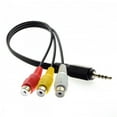 thumbnail image 5 of CY 3.5mm 1/8" Male Stereo Car AUX to 3 RCA AV Female Cord Audio Video Composite Cable 20cm, 5 of 7