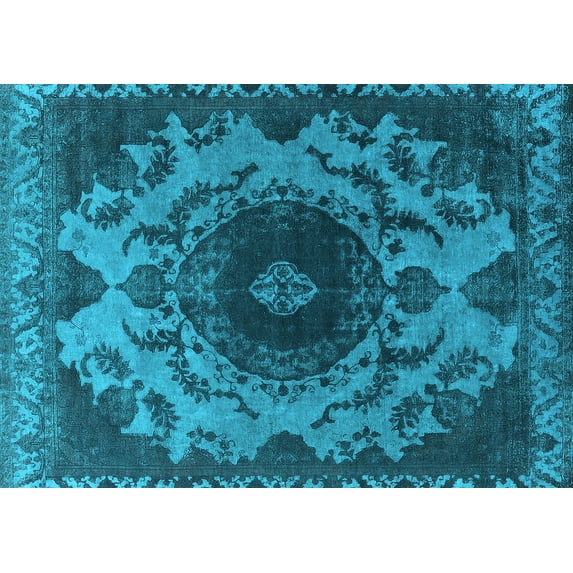 Ahgly Company Indoor Rectangle Oriental Light Blue Industrial Area Rugs, 5' x 8'