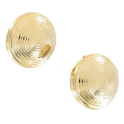 Gold Tone Button Cover Pair Faux Cufflinks Classic Button