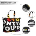 thumbnail image 2 of 22 Inch Oversized Travel Bag Lightweight Canvas Weekender Duffel with Multi Pockets, Slogan Print, 2 of 5