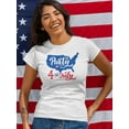 thumbnail image 2 of Party In The 4Th Of July Shaped T-Shirt Women -Image by Shutterstock, Female Medium, 2 of 4